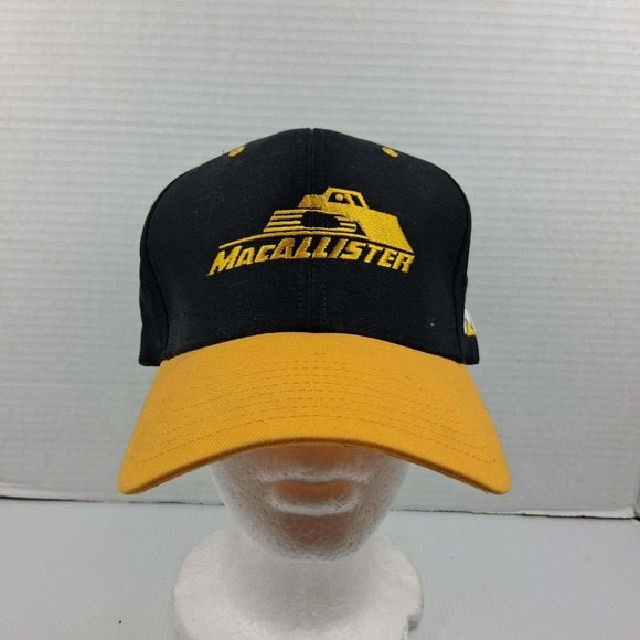 CAT Caterpillar MacAllister Machinery Snapback Hat Black Yellow Workwear Cap